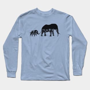 Floral Elephants Long Sleeve T-Shirt